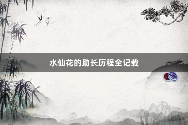 水仙花的助长历程全记载